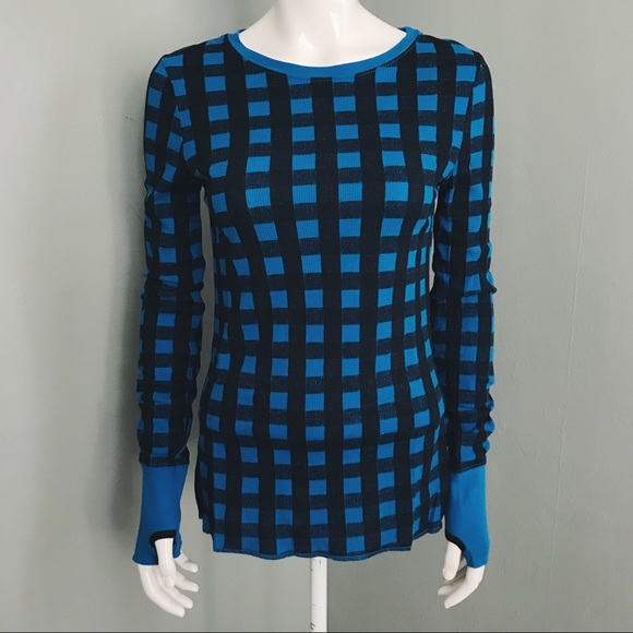 dELiA*s Tops - Vintage ⚡️ Plaid Waffle-Knit Thermal Top